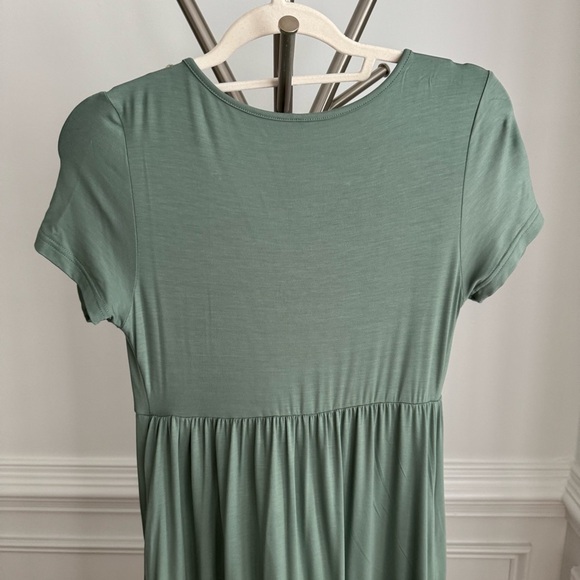 Maternity Sage Green Maxi Dress, Baby Shower Size Small - Picture 8 of 8